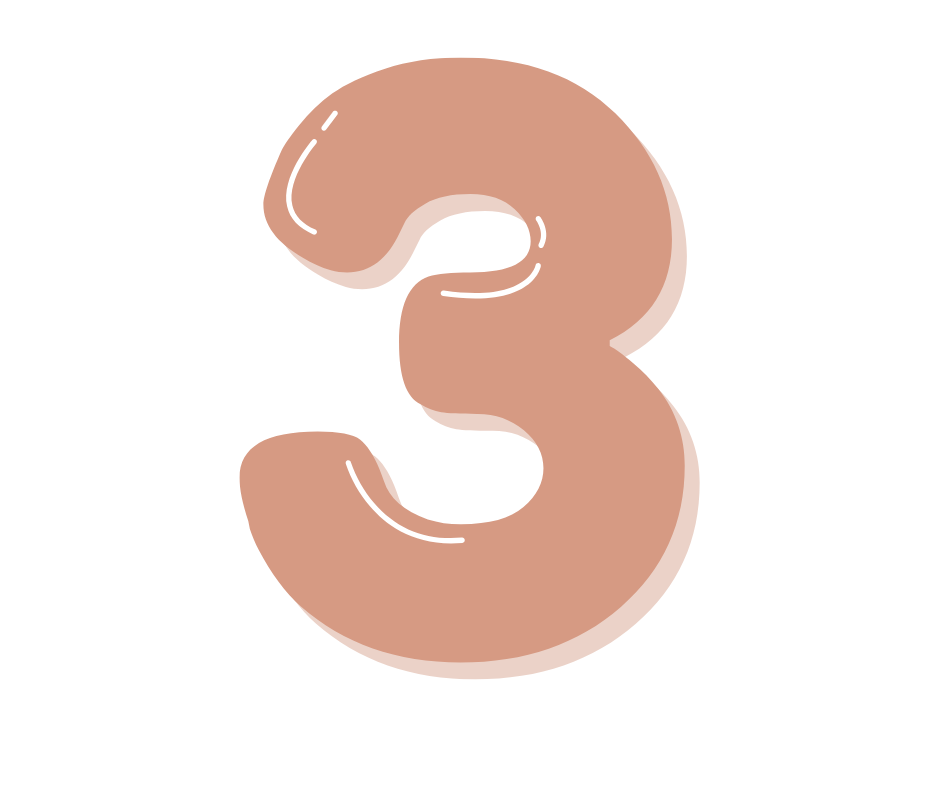 An orange bubbly style number 3